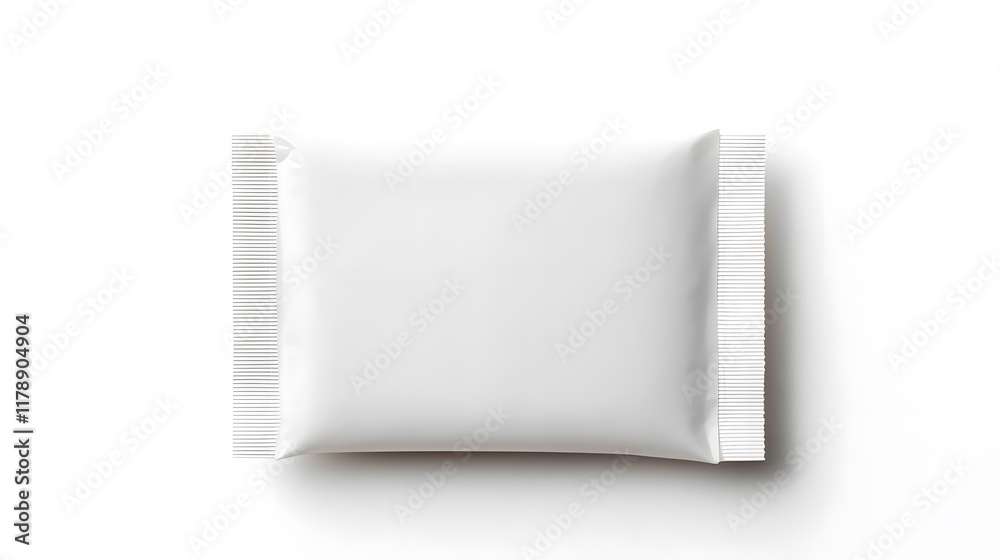 Top view bar snack white packaging mock up, isolated on white background. Top view bar snack white packaging mock up, isolated on white background.