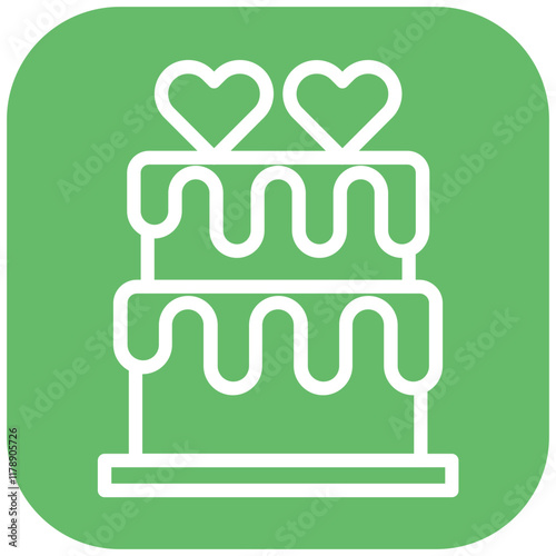 Two Layered Cake vector icon illustration of Party and Celebration iconset.
