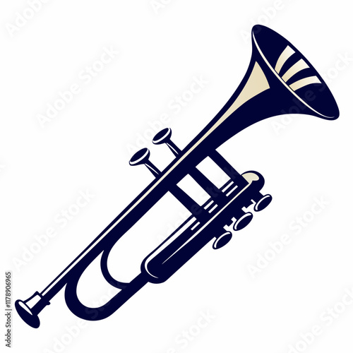 trumpet isolated on black
