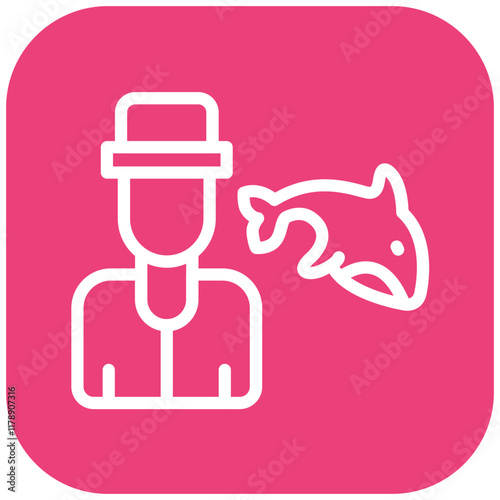 Fisherman vector icon illustration of Coastline iconset.