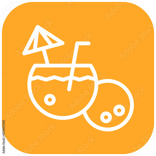Coconut vector icon illustration of Coastline iconset.