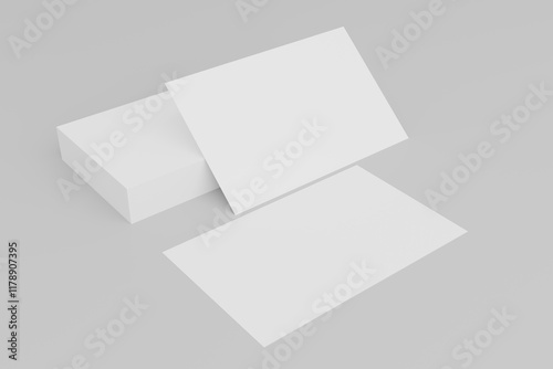 Blank business card with soft shadows