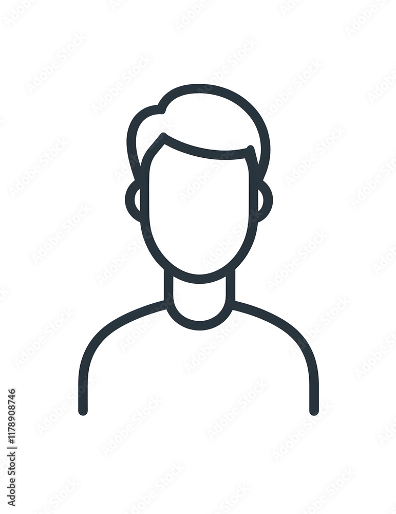 Person icon. User icon. Man outline, linear icon. Line with editable stroke Person icon. User icon. Man outline, linear icon. Line with editable stroke