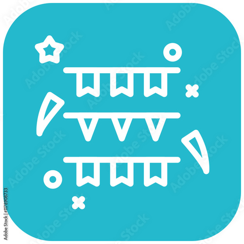 Party Streamers vector icon illustration of Festa Junina iconset.