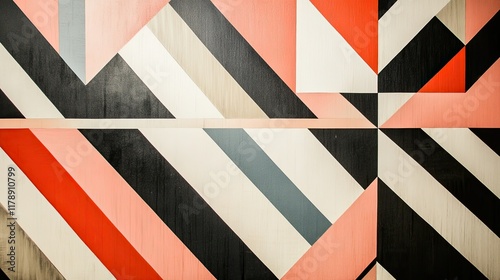 Abstract Geometric Wall Art: Diagonal Lines and Vivid Colors