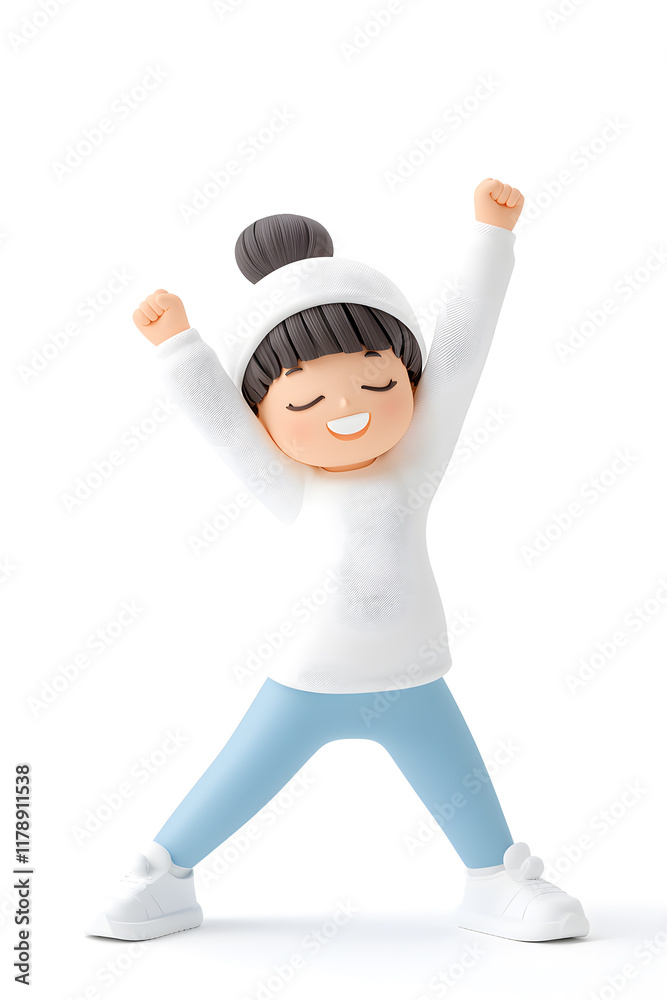 3d happy cartoon pregnant woman in in sportswear, isolated on plain white background 3d happy cartoon pregnant woman in in sportswear, isolated on plain white background
