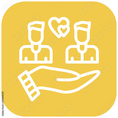 Compassion vector icon illustration of Friendship iconset.