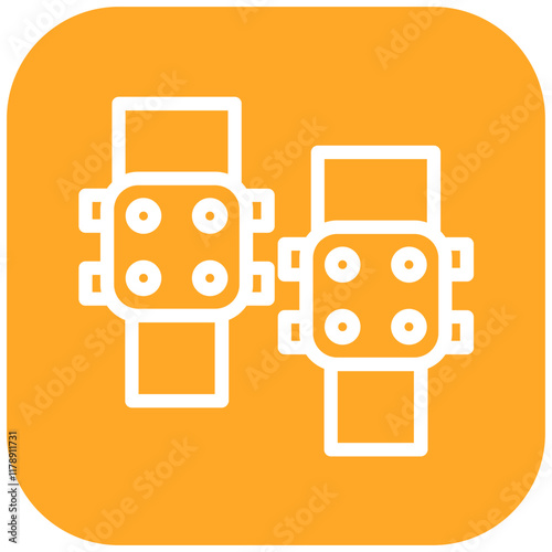 Kneepad vector icon illustration of Rugby iconset.