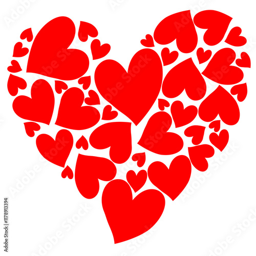 Cute Valentine Red Hearts Vector