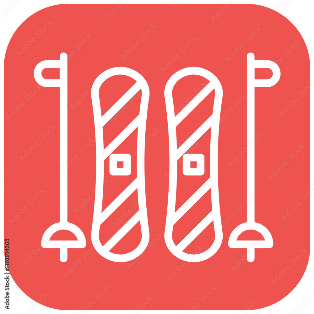 Skis vector icon illustration of Outdoor Fun iconset. Skis vector icon illustration of Outdoor Fun iconset.