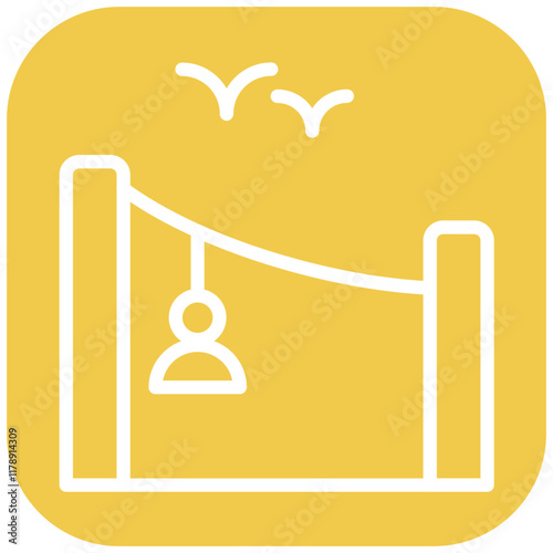 Zip Line vector icon illustration of Outdoor Fun iconset.