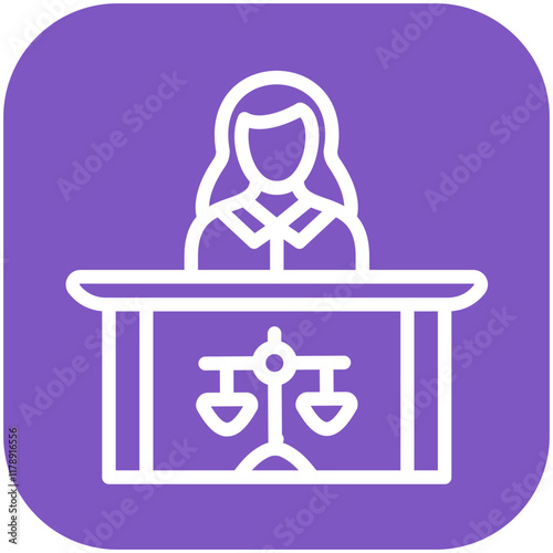 Prosecutor Female vector icon illustration of Law & Legislation iconset.