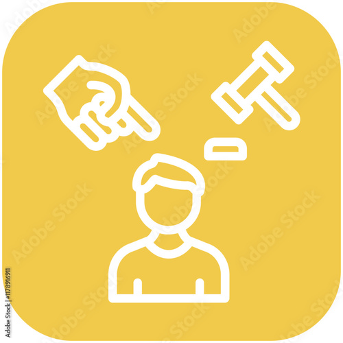 Guilty vector icon illustration of Law & Legislation iconset.
