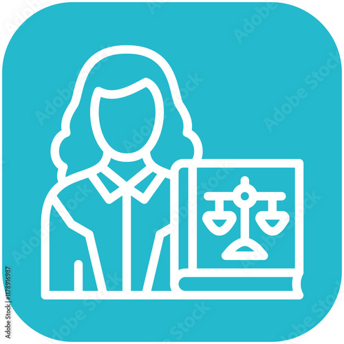 Defendant Female vector icon illustration of Law & Legislation iconset.