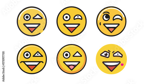 set of smileys with emotions