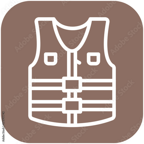 Life Jacket vector icon illustration of Fishing iconset.