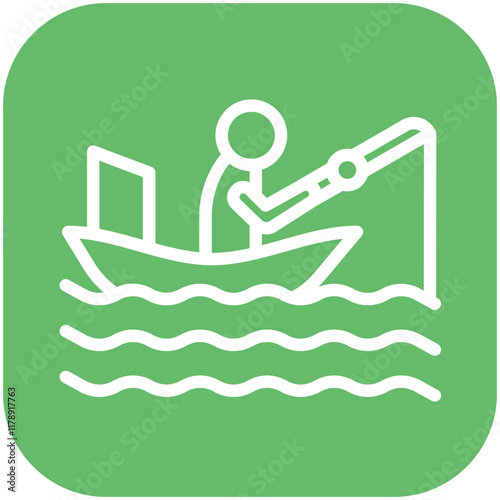 Kayak Fishing vector icon illustration of Fishing iconset.