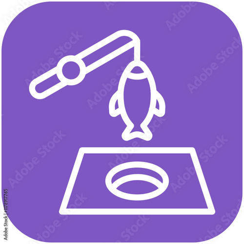 Ice Fishing vector icon illustration of Fishing iconset.