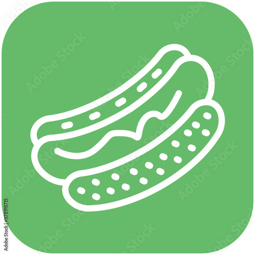 Hot Dog vector icon illustration of Street Food iconset.