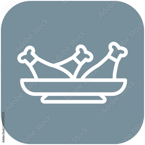 Fried Chicken vector icon illustration of Street Food iconset.