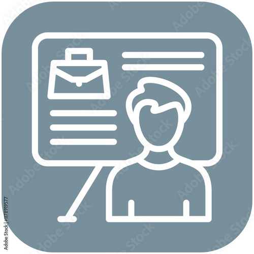 Presenter Male vector icon illustration of Business Training iconset.