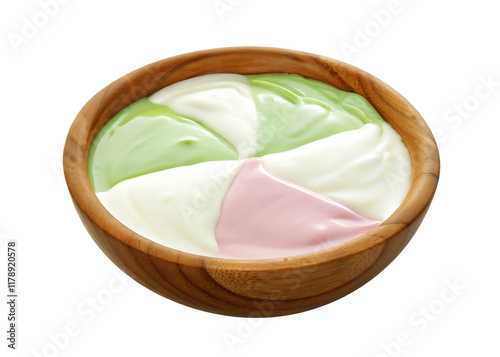 swooden wobl with yogur isolated on transparent background.png photo