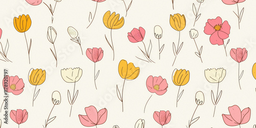 Wallpaper Mural Fondo de patrón de flores de primavera. Torontodigital.ca