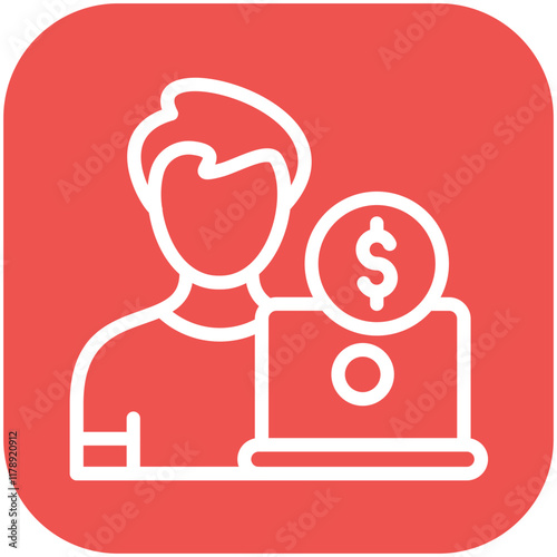 Freelancer Male vector icon illustration of Gig Economy iconset.