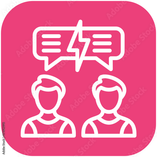 Conflict vector icon illustration of Generation Gap iconset.