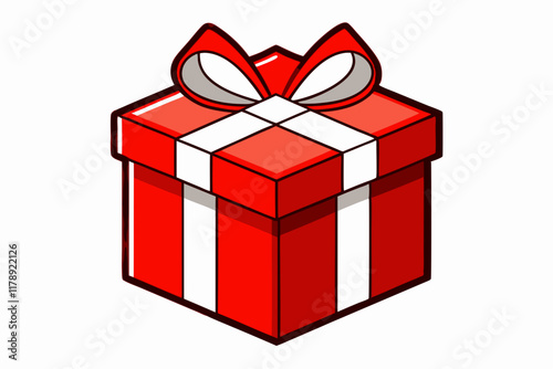 red gift box with ribbon