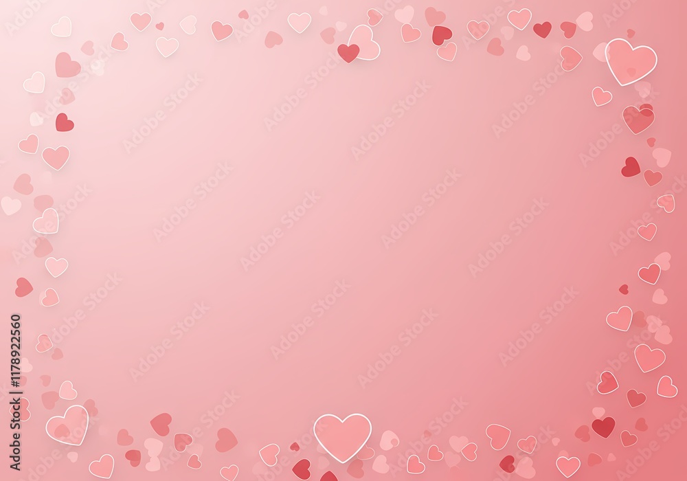 Pink Hearts Frame Romantic Valentine s Day Background Pink Hearts Frame Romantic Valentine s Day Background
