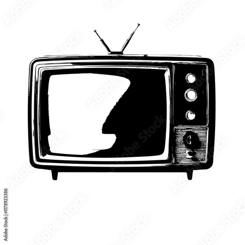 retro tv icon vector art design white background