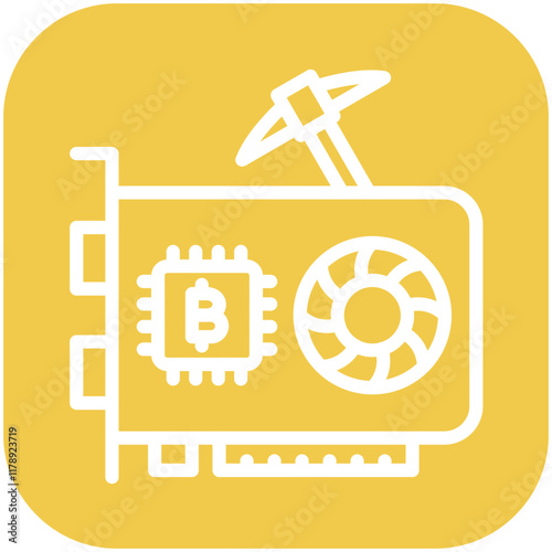 GPU Mining vector icon illustration of Cryptocurrency iconset.