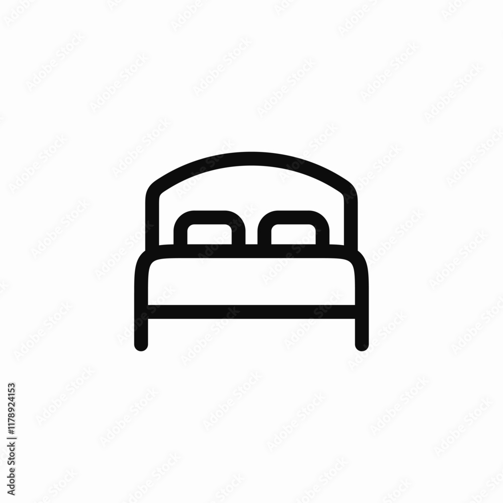 Bed room hotel furniture icon vector sign Bed room hotel furniture icon vector sign