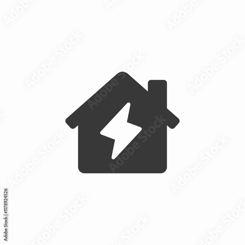 Lightning power electricity home icon vector sign
