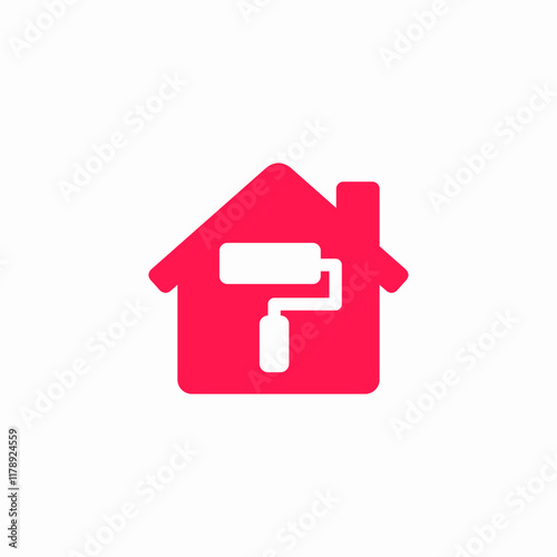 Home painting renovation service icon vector sign
