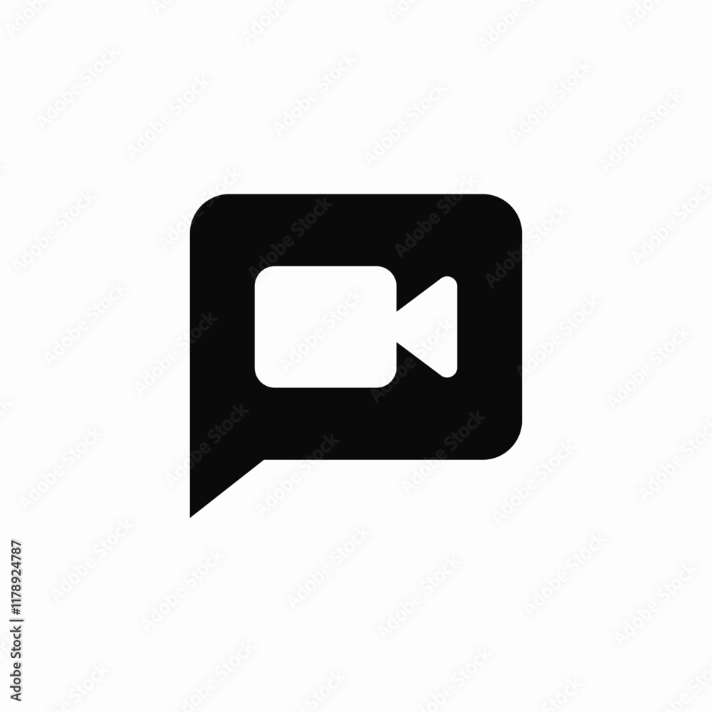 Fototapeta premium Video chat communication message icon vector sign