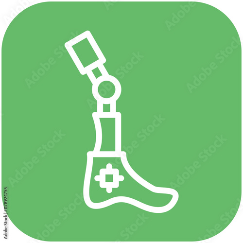 Bionic Leg vector icon illustration of Robotics iconset.