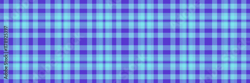 Business check textile plaid, fur fabric seamless tartan. Spring vector background pattern texture in cyan and indigo colors.