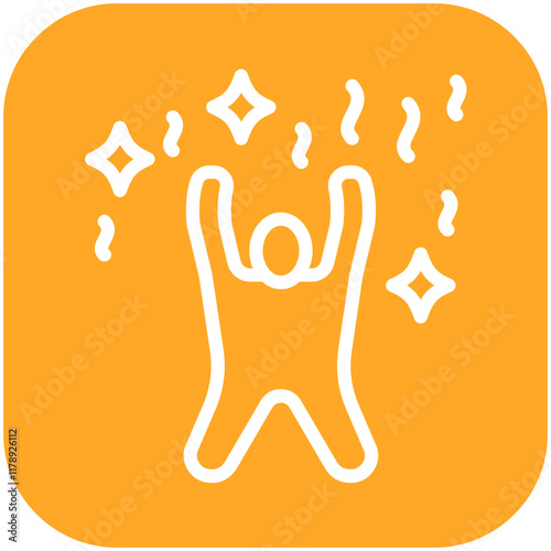 Man Celebrating vector icon illustration of Achievements iconset.