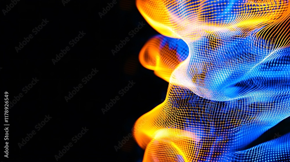Fototapeta premium Abstract Blue And Orange Digital Waveform Design