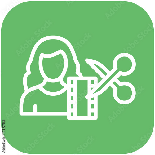 Film Editor Female vector icon illustration of Filmmaking iconset.