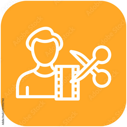 Film Editor Male vector icon illustration of Filmmaking iconset.