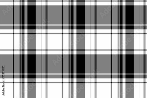 Stylish monochrome plaid pattern.  Perfect for textile designs, website backgrounds, or any project needing a sophisticated geometric texture.