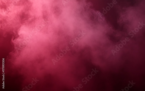 Pink and red smoke clouds on black background.