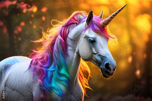 rainbow unicorn a unicorn with a coat shimmering in all the colo photo