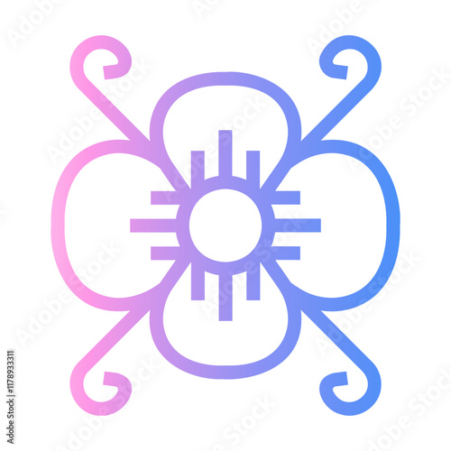 flower Line Gradient Icon