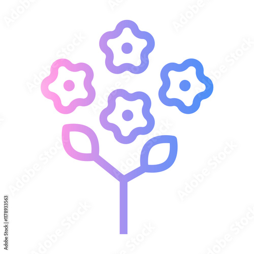 hydrangea Line Gradient Icon