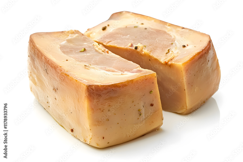 Foie Gras pieces isolated on white background Foie Gras pieces isolated on white background
