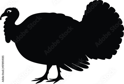 turkey silhouette vector, Turkey cock bird animal silhouette, thanksgiving turkey  photo